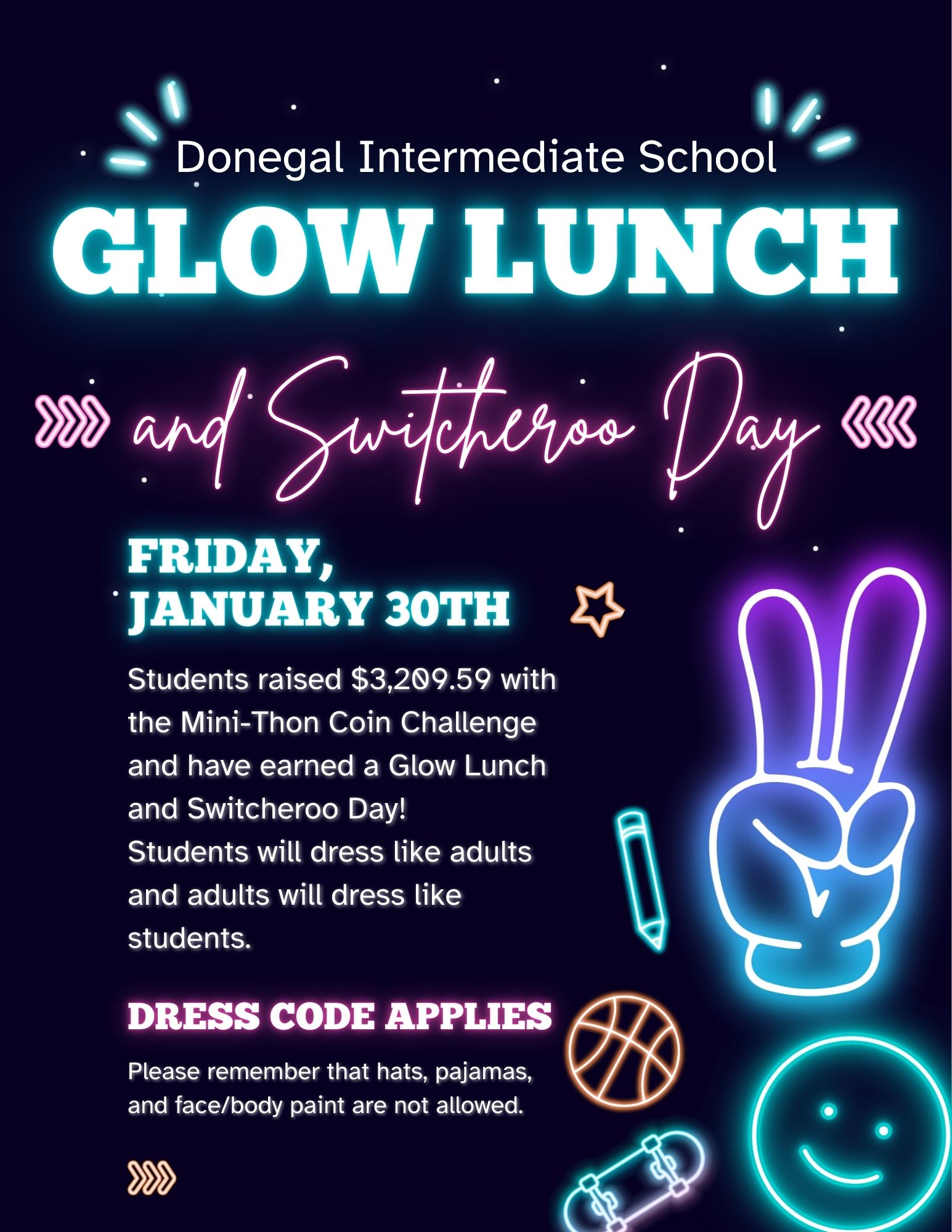 Friday (1/30/26) - Switcheroo Day & Glow Lunch
